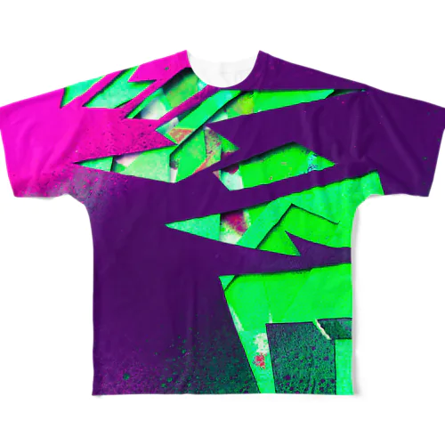  Full graphic Stencil GREEN All-Over Print T-Shirt