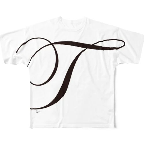 “T” フルグラフィックTシャツ