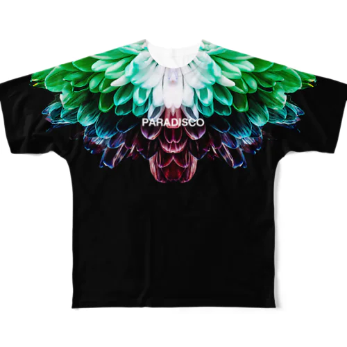 Botanical・Colorful All-Over Print T-Shirt