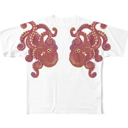 タコさんタトゥー All-Over Print T-Shirt