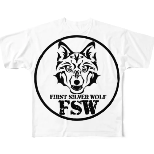 FSW(黒) All-Over Print T-Shirt