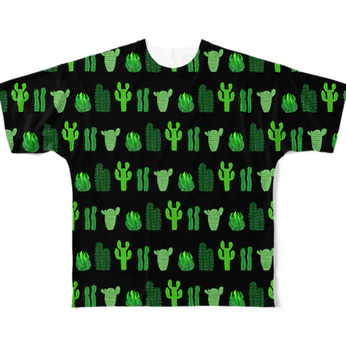 🌵カクタス🌵ブラック🌵 All-Over Print T-Shirt