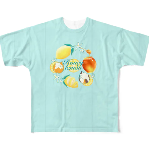 ねことはちみつレモン All-Over Print T-Shirt