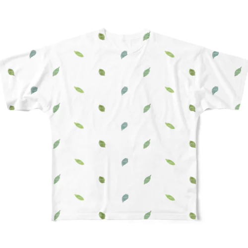 葉っぱ All-Over Print T-Shirt