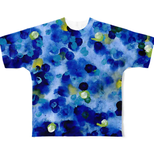 青 All-Over Print T-Shirt