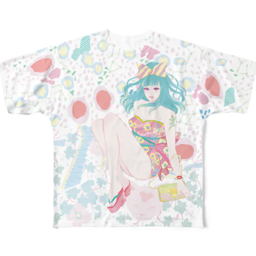 響子ちゃんと柄模様 All-Over Print T-Shirt