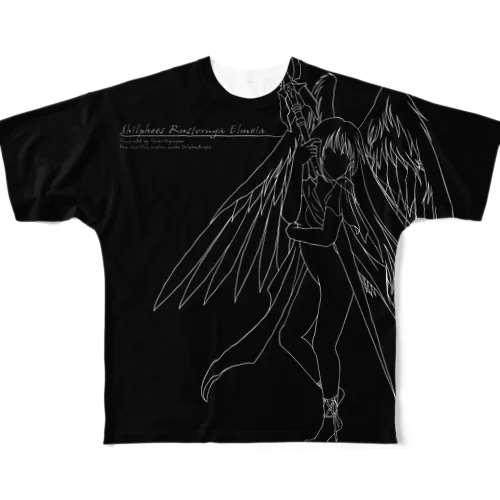 シルフィース（つばさ,黒,前面大,両面） All-Over Print T-Shirt