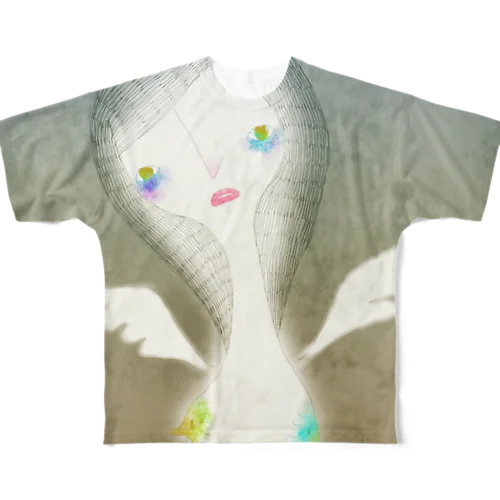 鳩胸 All-Over Print T-Shirt