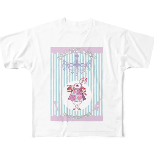 CAKE FACE RABIT フルグラフィックTシャツ