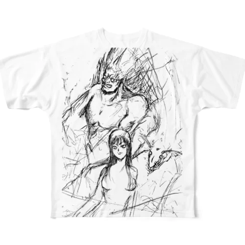 風・火・水のエレメント All-Over Print T-Shirt