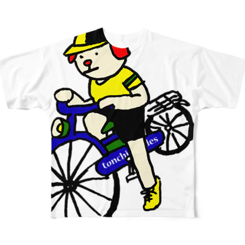 ウクちゃんと自転車 フルグラフィックTシャツ