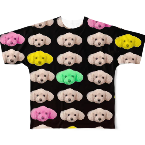 ここまる黒 All-Over Print T-Shirt