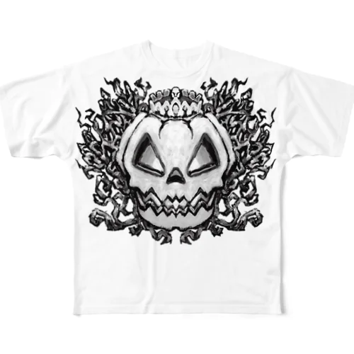 スカルヘッド(bw) All-Over Print T-Shirt