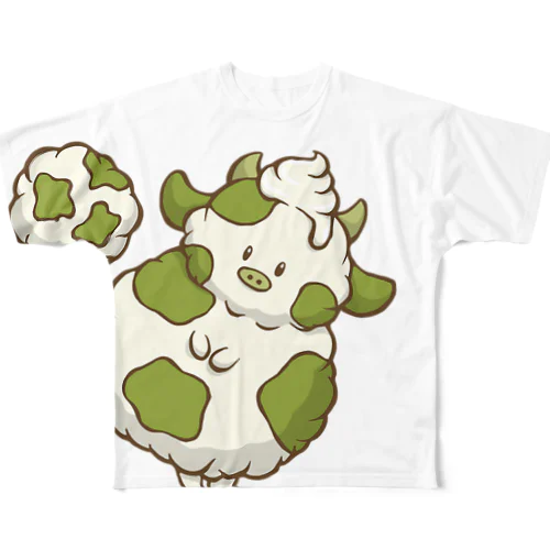 牛のマッチャミルク All-Over Print T-Shirt