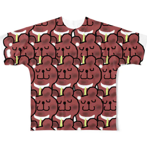 つくねわぐまお得詰合せ All-Over Print T-Shirt