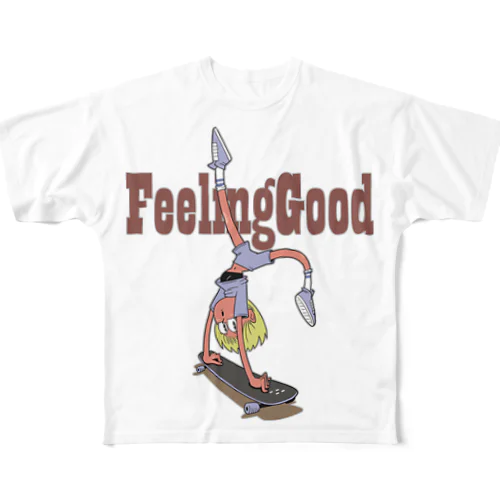 "feeling good" フルグラフィックTシャツ