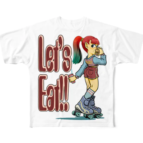 “let's eat!!" All-Over Print T-Shirt