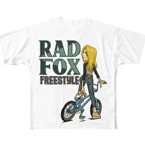 "RAD FOX" フルグラフィックTシャツ