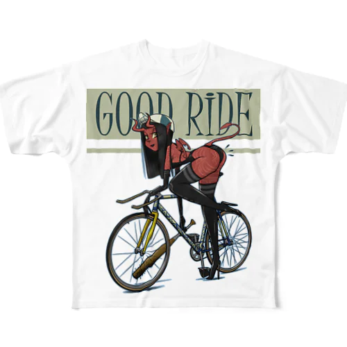 "GOOD RIDE" フルグラフィックTシャツ