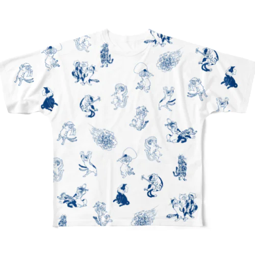 ねこまたT（A） All-Over Print T-Shirt