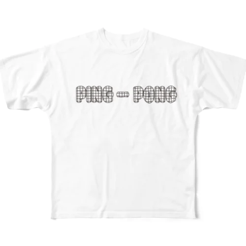 卓球のネット フルグラフィックTシャツ