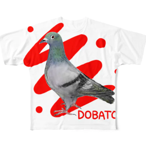 鴿／土鳩／DOBATO フルグラフィックTシャツ