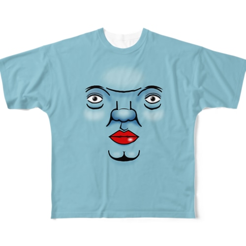 ミルキー☆ブルー全面プリントTシャツ All-Over Print T-Shirt