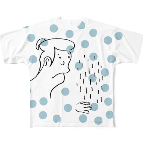 雨季(粒粒) フルグラフィックTシャツ