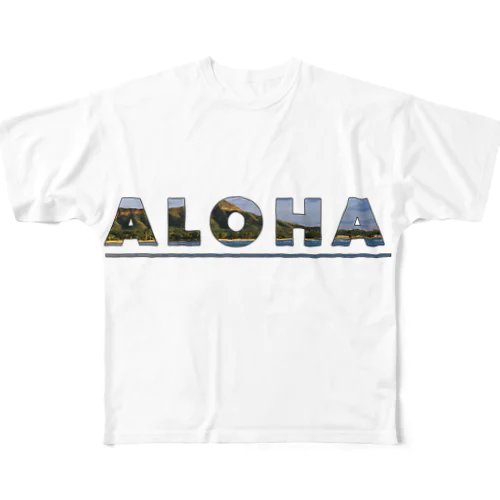 ALOHA - ダイアモンドヘッド フルグラフィックTシャツ