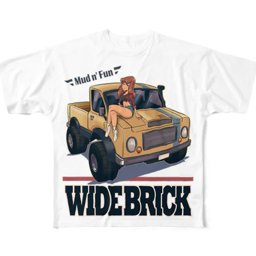 "WIDE BRICK" All-Over Print T-Shirt