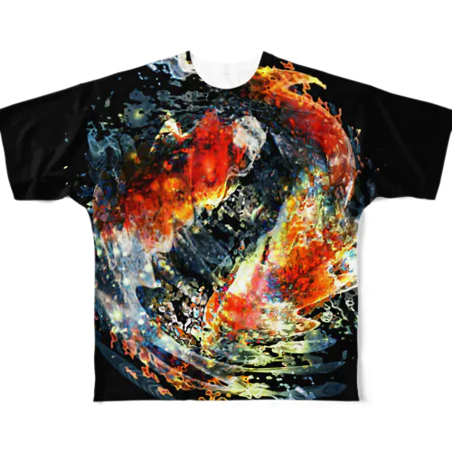 二匹鯉 All-Over Print T-Shirt