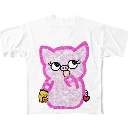 乙女な豚ちゃん All-Over Print T-Shirt