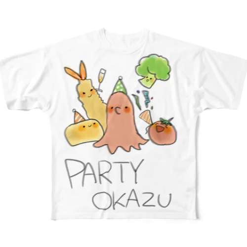 PARTY OKAZU フルグラフィックTシャツ