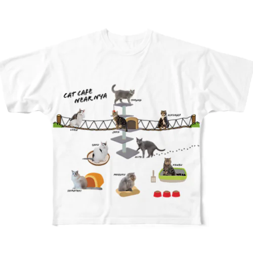 猫カフェにあにゃあ＆ひとり猫カフェにあにゃあ男の子ニャンズ大集合 All-Over Print T-Shirt