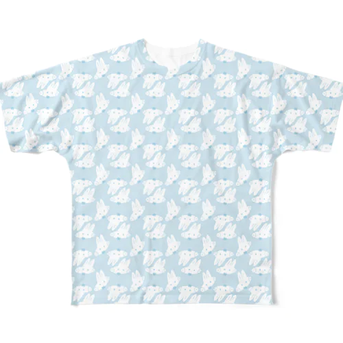 製図されたうさ美 All-Over Print T-Shirt