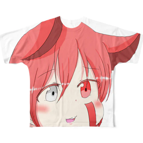 シロネコ(にやけ All-Over Print T-Shirt