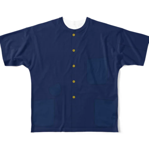 ナッパ服Tシャツ（金ボタン） フルグラフィックTシャツ