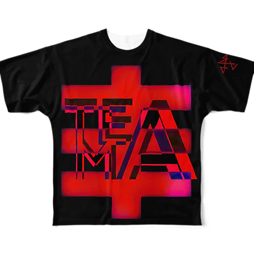 TEA-MAロゴ　ブラック　フルグラフィック フルグラフィックTシャツ