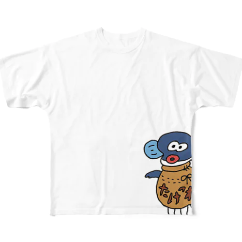 たけつね半鰻人 All-Over Print T-Shirt