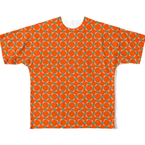 ちょっとちょっと【不安げ】　オレンジ All-Over Print T-Shirt