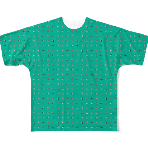 目玉クリップ　ターコイズA All-Over Print T-Shirt