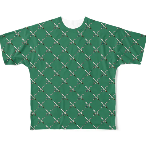 剣カッチン【ひし形】　グリーン All-Over Print T-Shirt