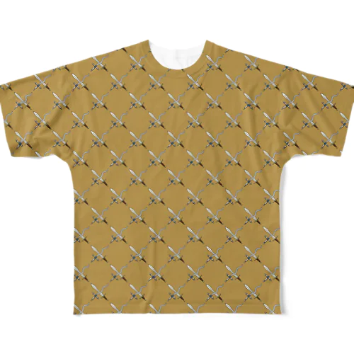 剣カッチン【ひし形】　イエロー All-Over Print T-Shirt