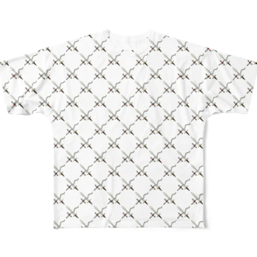 剣カッチン【ひし形】　ホワイトA All-Over Print T-Shirt