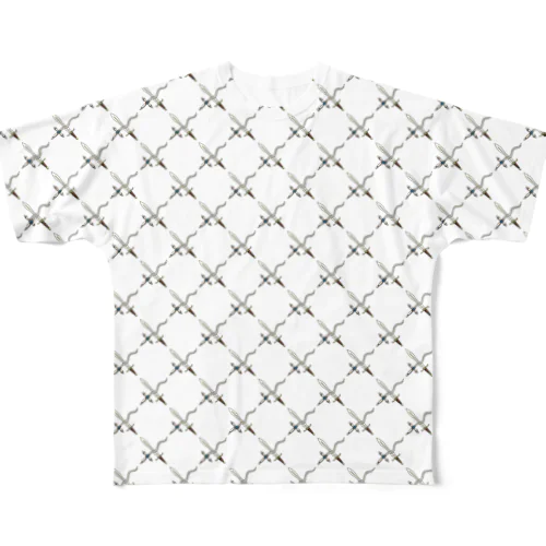 剣カッチン【ひし形】　ホワイトB All-Over Print T-Shirt