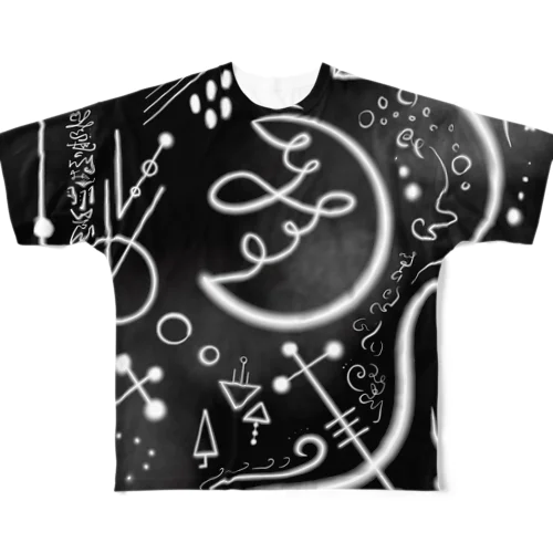 エネルギーアート 月夜 All-Over Print T-Shirt