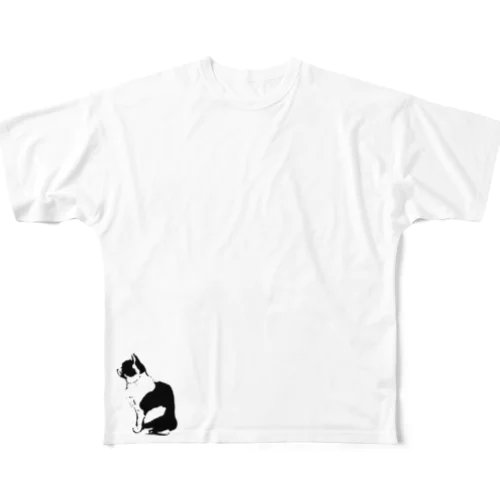 座りネコ All-Over Print T-Shirt