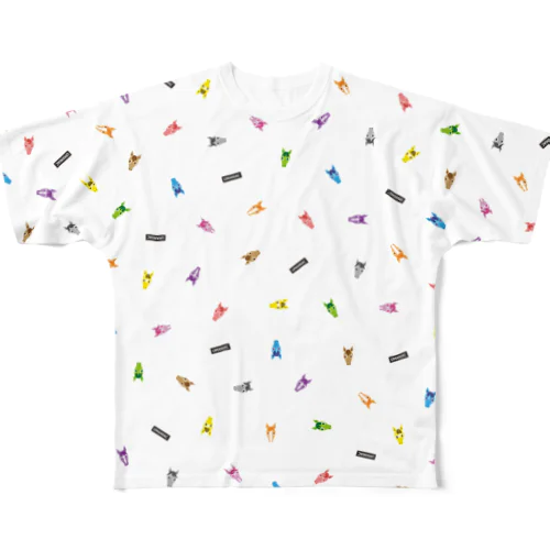 ホースフェイスパターンTシャツ All-Over Print T-Shirt