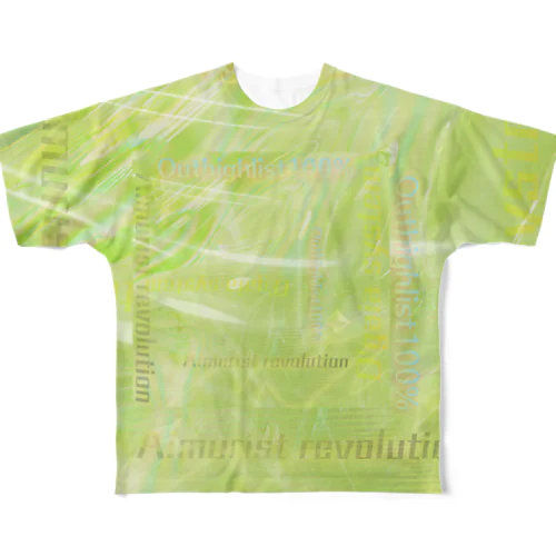 テキスト2021暗号ウグイス色 All-Over Print T-Shirt