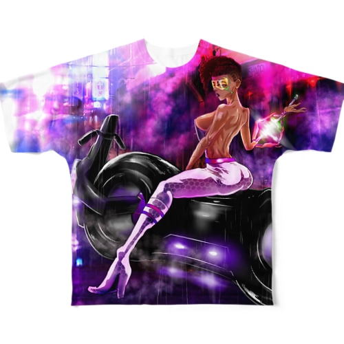 サイバーパンクガール All-Over Print T-Shirt